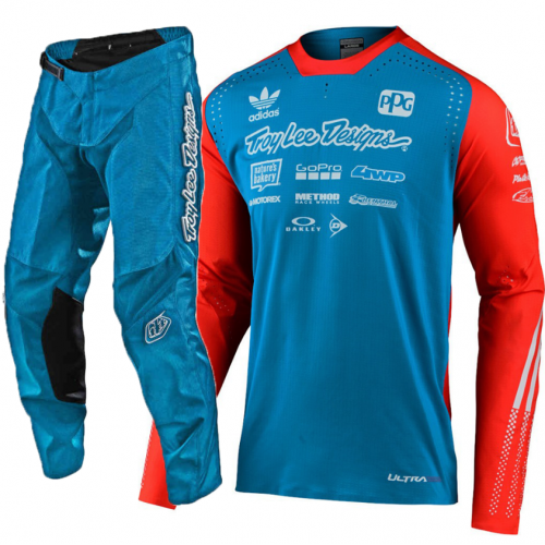 CONJUNTO TROY LEE DESIGNS 2021 MIX SE ULTRA MX LTD ADIDAS TEAM & GP - AZUL / LARANJA
